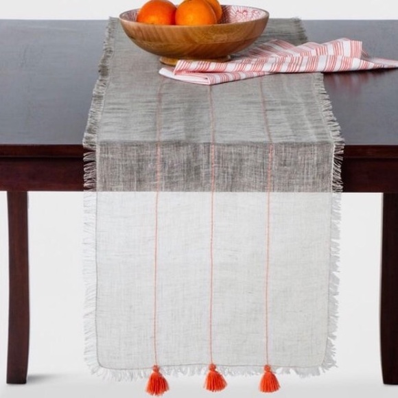 NEW Opalhouse Target Neutral Orange Table Runner - Picture 5 of 6